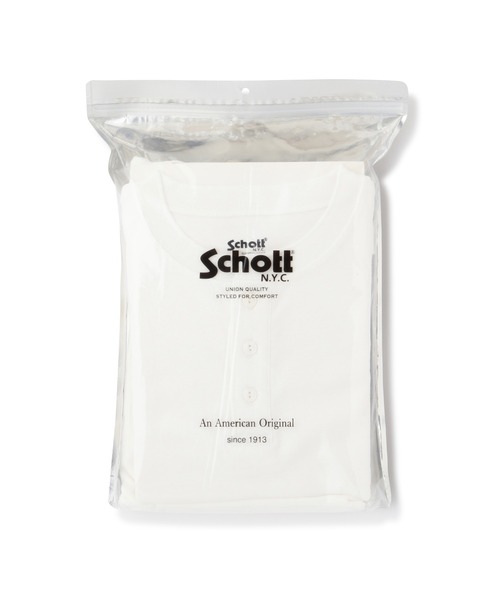 schott(ショット)の「Schott/ショット/2PACK HENLEY NECK T-SHIRT/2パック ヘンリーネック Tシャツ(Tシャツ/カットソー・メンズ・ブラック/オフホワイト・XL/L/M/2XL)」の11枚目の写真