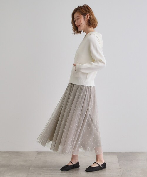 grove（グローブ）の「幾何柄チュールスカート（スカート・レディース・ライトグレー/ブラック/ナチュラル・03/02/05/01/04）」の13枚目の写真