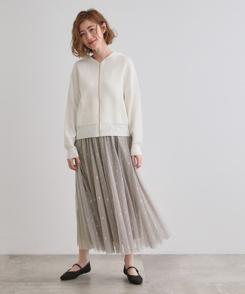 grove（グローブ）の「幾何柄チュールスカート（スカート・レディース・ライトグレー/ブラック/ナチュラル・03/02/05/01/04）」の14枚目の写真