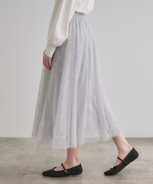grove（グローブ）の「幾何柄チュールスカート（スカート・レディース・ライトグレー/ブラック/ナチュラル・03/02/05/01/04）」の17枚目の写真