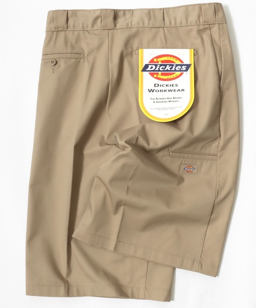 Dickies（ディッキーズ）の「Dickies/ディッキーズ Twill ＆ Denim Work Short Pants/ツイル デニム ワイドショートパンツ/ルーズハーフパンツ/ワークパンツ/イージーパンツ/レディース メンズ（デニムパンツ・メンズ・ブラック系その他/ブラック/カーキ/チャコール/ベージュ/ブルー系その他・M/L/XL）」の4枚目の写真