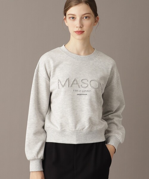 DRESSTERIOR（ドレステリア）の「【洗える/ショート丈】メイソンスタッズロゴ裏毛プルオーバー（スウェット・レディース・ライトグレー/アイボリー/ダークグレー・34/36/38）」の3枚目の写真