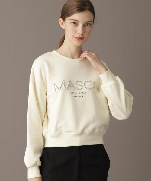 DRESSTERIOR（ドレステリア）の「【洗える/ショート丈】メイソンスタッズロゴ裏毛プルオーバー（スウェット・レディース・ライトグレー/アイボリー/ダークグレー・34/36/38）」の6枚目の写真