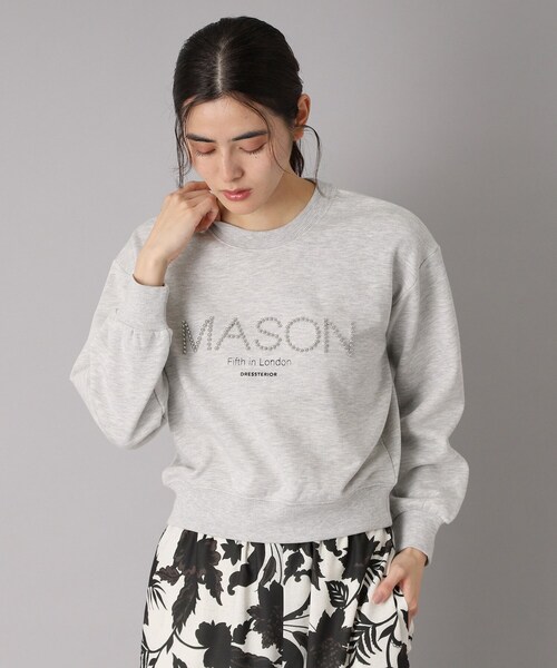 DRESSTERIOR（ドレステリア）の「【洗える/ショート丈】メイソンスタッズロゴ裏毛プルオーバー（スウェット・レディース・ライトグレー/アイボリー/ダークグレー・34/36/38）」の17枚目の写真