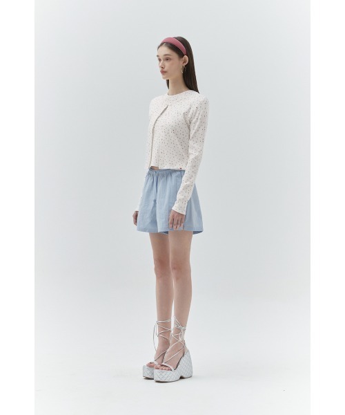 KIRSH（キルシー）の「KIRSH PLAIN ROUND NECK SLIM CARDIGAN キルシー プレーン ラウンド ネック スリム カーディガン（カーディガン/ボレロ・レディース・ホワイト/ダークネイビー・ONE SIZE）」の4枚目の写真