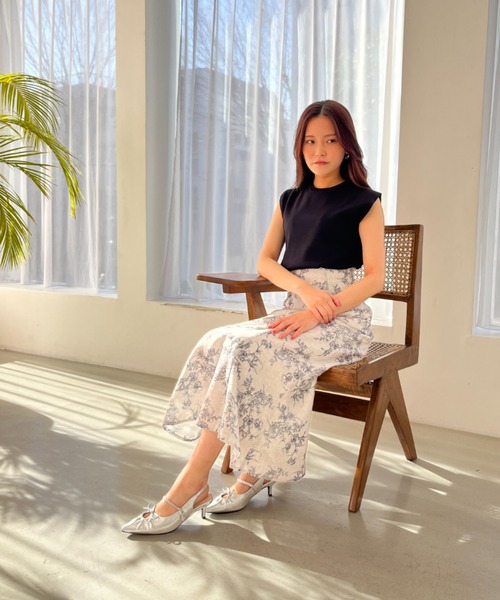 MISCH MASCH(ミッシュマッシュ)の「WEB限定 フレンチスリーブニット(ニット/セーター・レディース・レッド/ホワイト/ブラック/ホワイト×ブラック・フリ-)」の14枚目の写真
