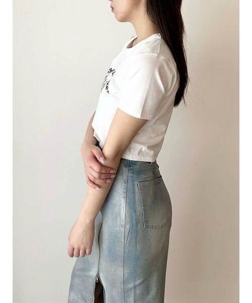 CALNAMUR(カルナムール)の「アソートプリントTシャツ(Tシャツ/カットソー・レディース・ネイビー/ホワイト/オフホワイト/グレー・FREE)」の8枚目の写真