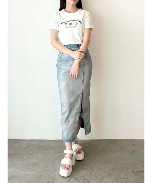 CALNAMUR(カルナムール)の「アソートプリントTシャツ(Tシャツ/カットソー・レディース・ネイビー/ホワイト/オフホワイト/グレー・FREE)」の9枚目の写真