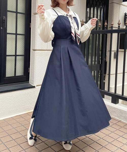 an another angelus（アンアナザーアンジェラス）の「バックカッティングキャミワンピース（ワンピース・レディース・トップグレー/ブルーグリーン/ネイビー/ライトグリーン/レッド/ブラウン・FREE）」の9枚目の写真