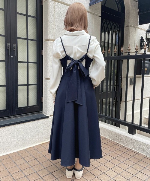 an another angelus（アンアナザーアンジェラス）の「バックカッティングキャミワンピース（ワンピース・レディース・トップグレー/ブルーグリーン/ネイビー/ライトグリーン/レッド/ブラウン・FREE）」の12枚目の写真