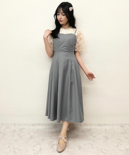 an another angelus（アンアナザーアンジェラス）の「バックカッティングキャミワンピース（ワンピース・レディース・トップグレー/ブルーグリーン/ネイビー/ライトグリーン/レッド/ブラウン・FREE）」の16枚目の写真