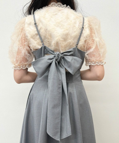 an another angelus（アンアナザーアンジェラス）の「バックカッティングキャミワンピース（ワンピース・レディース・トップグレー/ブルーグリーン/ネイビー/ライトグリーン/レッド/ブラウン・FREE）」の18枚目の写真