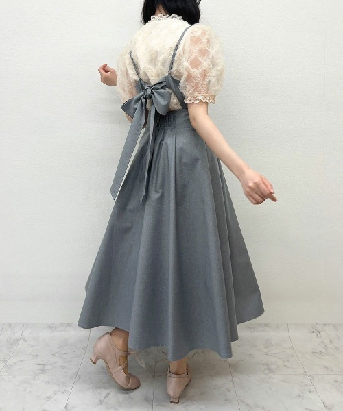 an another angelus（アンアナザーアンジェラス）の「バックカッティングキャミワンピース（ワンピース・レディース・トップグレー/ブルーグリーン/ネイビー/ライトグリーン/レッド/ブラウン・FREE）」の19枚目の写真