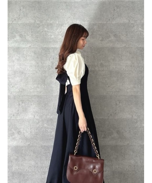 バックカッティングキャミワンピース (BLACK） バックカッティングキャミワンピース（ワンピース）｜an another