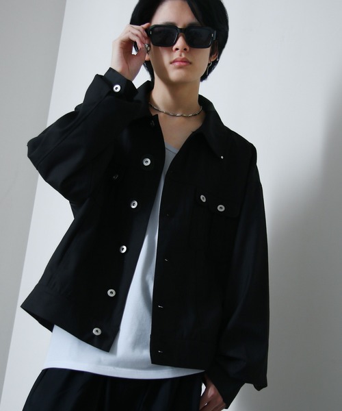 NILWAY（ニルウェイ）の「スタッズデザイン ショート丈 コンパクトジャケット（ブルゾン・メンズ・ブラック/ネイビー/ライトグレー・MEDIUM/LARGE）」の14枚目の写真