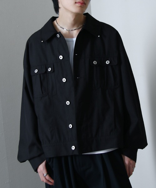 NILWAY（ニルウェイ）の「スタッズデザイン ショート丈 コンパクトジャケット（ブルゾン・メンズ・ブラック/ネイビー/ライトグレー・MEDIUM/LARGE）」の13枚目の写真