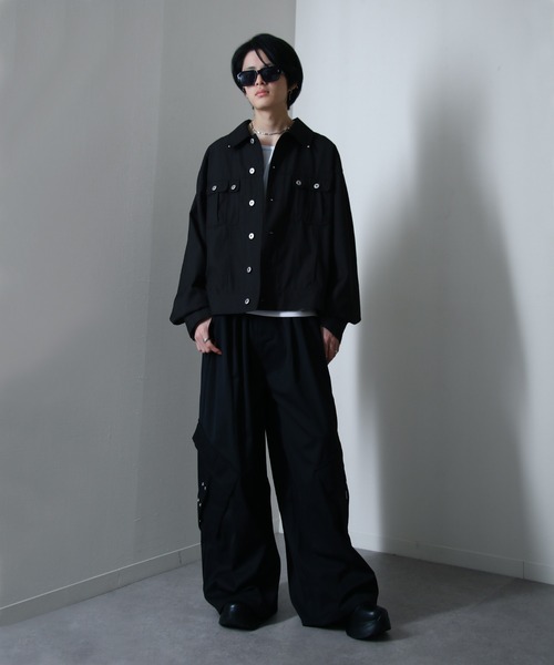 NILWAY（ニルウェイ）の「スタッズデザイン ショート丈 コンパクトジャケット（ブルゾン・メンズ・ブラック/ネイビー/ライトグレー・MEDIUM/LARGE）」の11枚目の写真