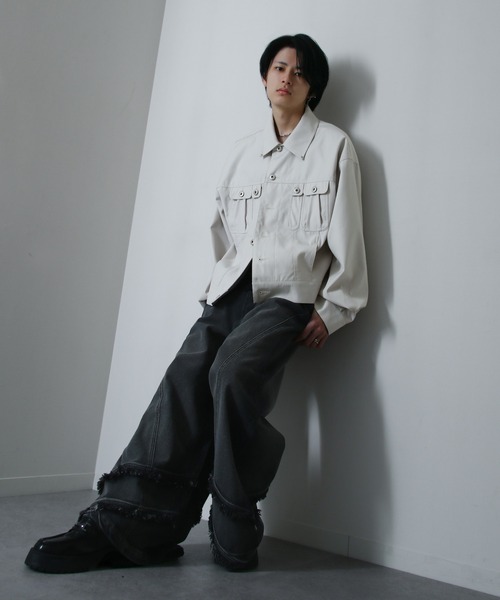 NILWAY（ニルウェイ）の「スタッズデザイン ショート丈 コンパクトジャケット（ブルゾン・メンズ・ブラック/ネイビー/ライトグレー・MEDIUM/LARGE）」の17枚目の写真