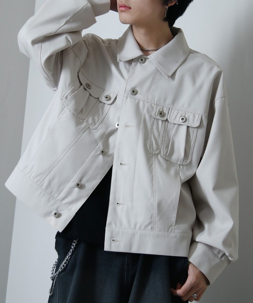 NILWAY（ニルウェイ）の「スタッズデザイン ショート丈 コンパクトジャケット（ブルゾン・メンズ・ブラック/ネイビー/ライトグレー・MEDIUM/LARGE）」の9枚目の写真