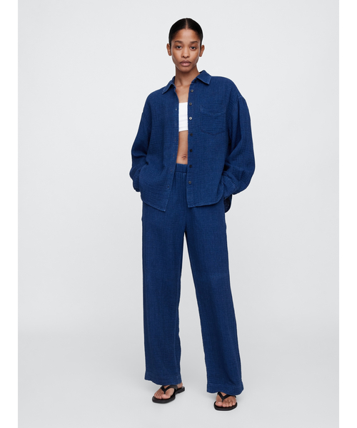 GAP(ギャップ)の「ガーゼ オーバーサイズシャツ(シャツ/ブラウス・レディース・インディゴブルー・XXS/XS/L/M/S)」の3枚目の写真