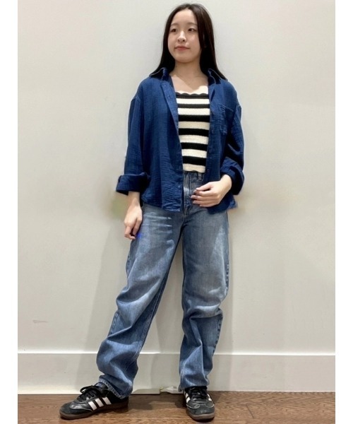 GAP(ギャップ)の「ガーゼ オーバーサイズシャツ(シャツ/ブラウス・レディース・インディゴブルー・XXS/XS/L/M/S)」の6枚目の写真