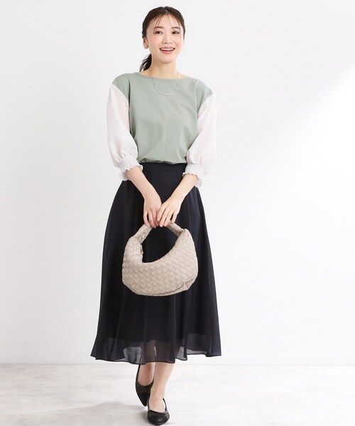 Reflect / リフレクト 【夏SALE／手洗い可】シアーストライプスリーブブラウス 夏SALE／手洗い可】シアーストライプスリーブブラウス（シャツ