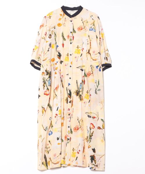 SUPER HAKKA(スーパーハッカ)の「SUPER HAKKA×庄島歩音「Plants」/「From the story」プリントワンピース(前開き)(ワンピース・レディース・ベージュ/ブラック・FREE)」の8枚目の写真