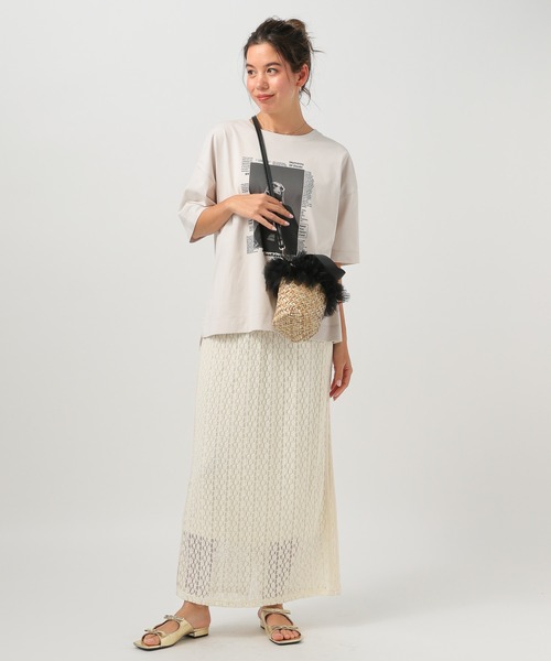 kakatoo(カカトゥ)の「【kakatoo(カカトゥ)】チュールフリンジミニカゴバッグ(かごバッグ・レディース・グレー/ブラック・FREE)」の3枚目の写真