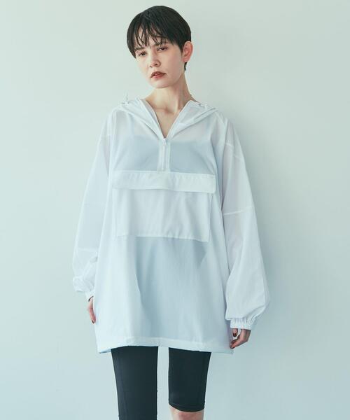 URBAN RESEARCH（アーバンリサーチ）の「『UVカット』Swim URBAN RESEARCH　スイムアノラックパーカー（水着・レディース・ネイビー/ホワイト/ライトブルー・FREE）」の2枚目の写真