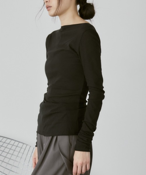 duei(デュイ)の「シアーロングスリーブUネックカットソー(Tシャツ/カットソー・レディース・ブラック/ホワイト・FREE)」の20枚目の写真