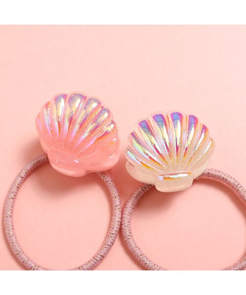 きらめくシェル入り 海デザイン ヘアゴム きらめくシェル入り 海デザイン ヘアゴム