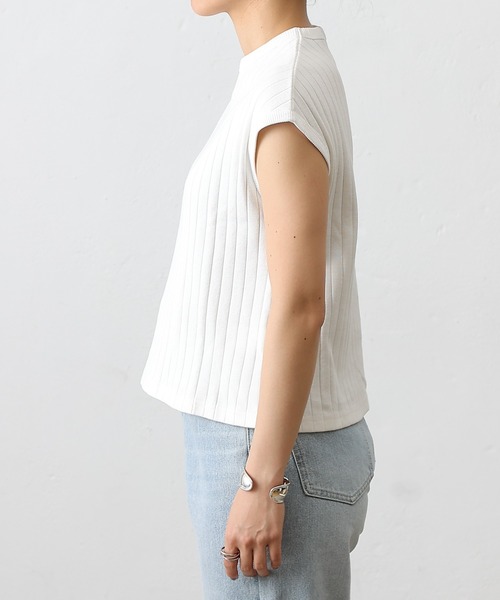 COLONY 2139(コロニートゥーワンスリーナイン)の「ワイドリブフレンチスリーブTシャツ(Tシャツ/カットソー・レディース・モカ/オフホワイト/ブラック/カーキ・FREE)」の9枚目の写真