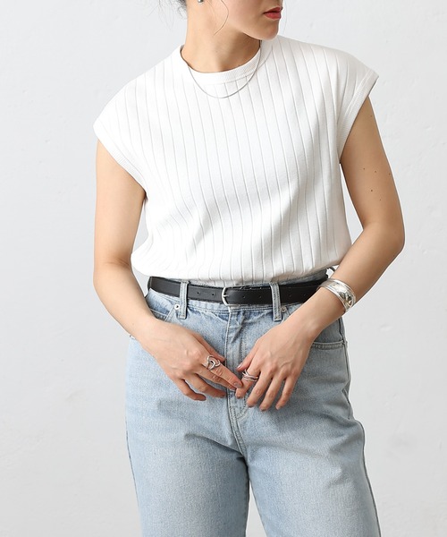 COLONY 2139(コロニートゥーワンスリーナイン)の「ワイドリブフレンチスリーブTシャツ(Tシャツ/カットソー・レディース・モカ/オフホワイト/ブラック/カーキ・FREE)」の12枚目の写真
