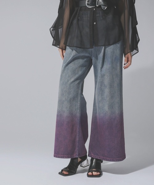 HARE（ハレ）の「アソートカコウワイドデニムパンツ(HARE)（デニムパンツ・レディース・ブルー/ブラック/パープル/ピンク・FREE）」の18枚目の写真