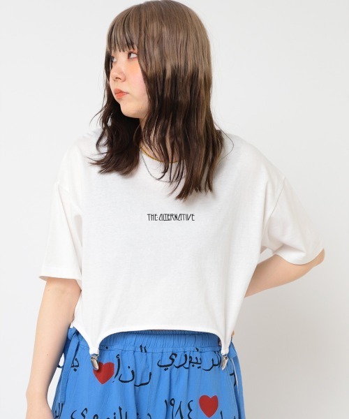 RNA(アールエヌエー)の「M2458 ガーターベルトショートT(Tシャツ/カットソー・レディース・ホワイト/ブラック/杢グレー・MEDIUM)」の4枚目の写真