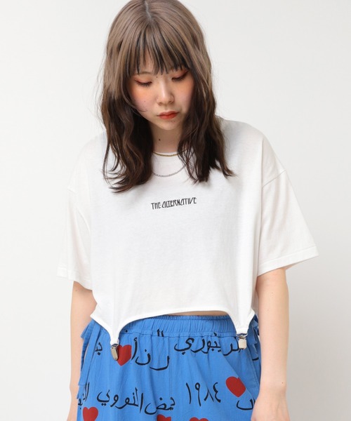 RNA(アールエヌエー)の「M2458 ガーターベルトショートT(Tシャツ/カットソー・レディース・ホワイト/ブラック/杢グレー・MEDIUM)」の5枚目の写真