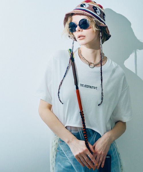 RNA(アールエヌエー)の「M2458 ガーターベルトショートT(Tシャツ/カットソー・レディース・ホワイト/ブラック/杢グレー・MEDIUM)」の14枚目の写真