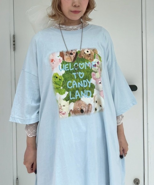 カットソー(半袖+袖なし) Candy Stripper - Candy Stripper JOINED RIB TOPS (IVORY) Candy Stripper（キャンディストリッパー）の「SUSHI Tシャツ（T