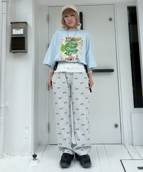 Candy Stripper(キャンディストリッパー)の「CANDY LAND BIG BIG Tシャツ(Tシャツ/カットソー・レディース・オフホワイト/ライトブルー/ブラック/ピンク・FREE)」の16枚目の写真