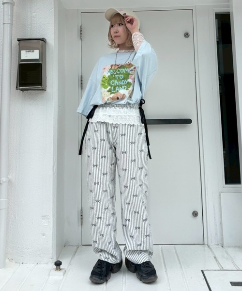 Candy Stripper(キャンディストリッパー)の「CANDY LAND BIG BIG Tシャツ(Tシャツ/カットソー・レディース・オフホワイト/ライトブルー/ブラック/ピンク・FREE)」の17枚目の写真