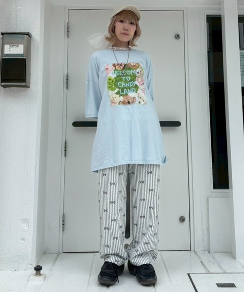 Candy Stripper(キャンディストリッパー)の「CANDY LAND BIG BIG Tシャツ(Tシャツ/カットソー・レディース・オフホワイト/ライトブルー/ブラック/ピンク・FREE)」の15枚目の写真
