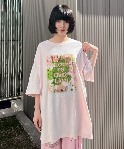 Candy Stripper(キャンディストリッパー)の「CANDY LAND BIG BIG Tシャツ(Tシャツ/カットソー・レディース・オフホワイト/ライトブルー/ブラック/ピンク・FREE)」の18枚目の写真