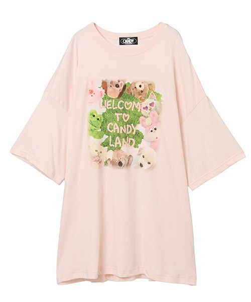 Candy Stripper(キャンディストリッパー)の「CANDY LAND BIG BIG Tシャツ(Tシャツ/カットソー・レディース・オフホワイト/ライトブルー/ブラック/ピンク・FREE)」の13枚目の写真