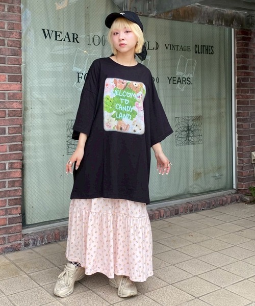 Candy Stripper(キャンディストリッパー)の「CANDY LAND BIG BIG Tシャツ(Tシャツ/カットソー・レディース・オフホワイト/ライトブルー/ブラック/ピンク・FREE)」の21枚目の写真