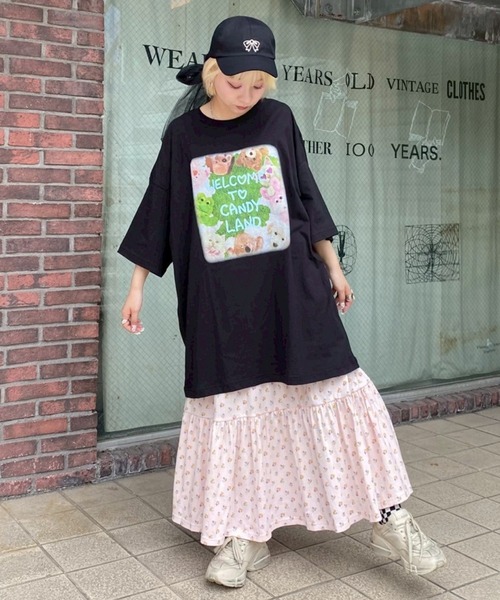 Candy Stripper(キャンディストリッパー)の「CANDY LAND BIG BIG Tシャツ(Tシャツ/カットソー・レディース・オフホワイト/ライトブルー/ブラック/ピンク・FREE)」の22枚目の写真
