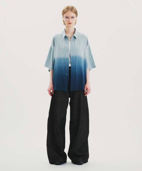 selle glant(セレグランテ)の「RIGID DENIM 3D CURVE BAGGY PANTS/リジットデニム3Dカーブバギーパンツ(デニムパンツ・メンズ・ブラック/ダークインディゴブルー・SMALL/MEDIUM/LARGE)」の14枚目の写真