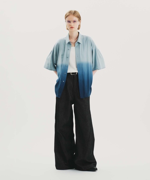 selle glant(セレグランテ)の「RIGID DENIM 3D CURVE BAGGY PANTS/リジットデニム3Dカーブバギーパンツ(デニムパンツ・メンズ・ブラック/ダークインディゴブルー・SMALL/MEDIUM/LARGE)」の16枚目の写真