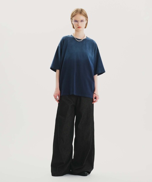 selle glant(セレグランテ)の「RIGID DENIM 3D CURVE BAGGY PANTS/リジットデニム3Dカーブバギーパンツ(デニムパンツ・メンズ・ブラック/ダークインディゴブルー・SMALL/MEDIUM/LARGE)」の9枚目の写真