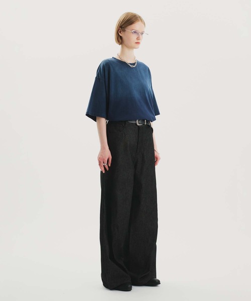 selle glant(セレグランテ)の「RIGID DENIM 3D CURVE BAGGY PANTS/リジットデニム3Dカーブバギーパンツ(デニムパンツ・メンズ・ブラック/ダークインディゴブルー・SMALL/MEDIUM/LARGE)」の11枚目の写真