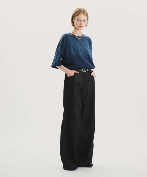 selle glant(セレグランテ)の「RIGID DENIM 3D CURVE BAGGY PANTS/リジットデニム3Dカーブバギーパンツ(デニムパンツ・メンズ・ブラック/ダークインディゴブルー・SMALL/MEDIUM/LARGE)」の12枚目の写真